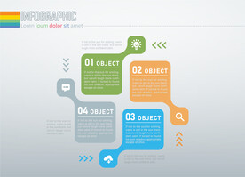 商务PPT四个分项方形信息图表