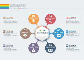 商务PPT六个分项圆形信息图表