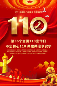红色110宣传日活动海报