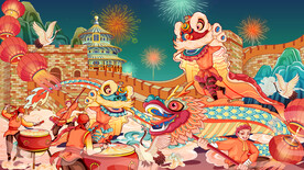 虎年插画新年吉祥海报