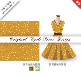 矢量手绘抽象简约小碎花图案