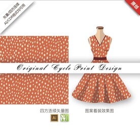 矢量抽象手绘圆点数码图案