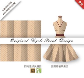 矢量抽象简约几何线条无缝图案