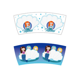 卡通美人鱼陶瓷杯子花纸