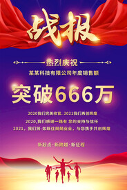 业绩战报海报