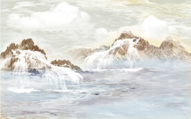 晶瓷画山水风景大理石纹