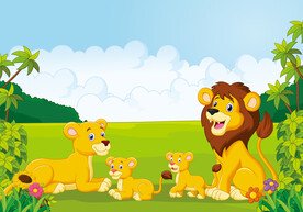 狮子儿童插画