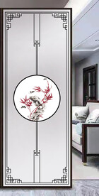 高清分层透明底屏风玻璃打印图