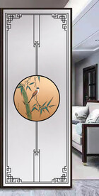 高清分层透明底屏风玻璃打印图