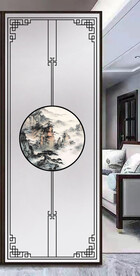 高清分层透明底屏风玻璃打印图