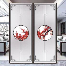 高清分层透明底屏风玻璃打印图