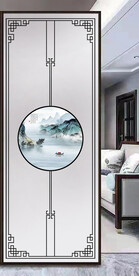 高清分层透明底屏风玻璃打印图