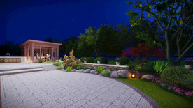 别墅庭院假山设计效果图