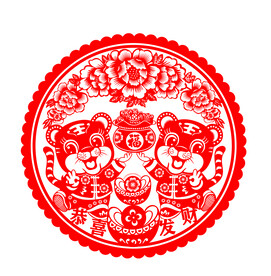 虎年窗花剪纸