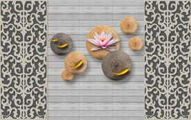 晶瓷画荷花圆盘