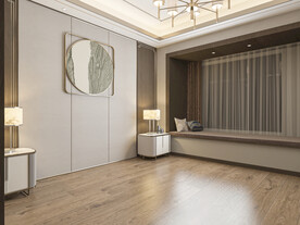 现代卧室场景3D软装空景