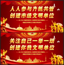 创建文明单位展板