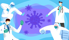 医护人员抗击病毒