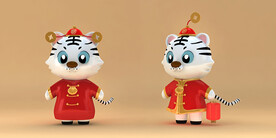 卡通老虎3D模型