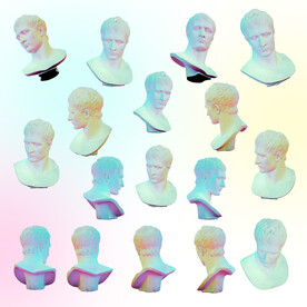 石膏像 蒸汽波风格 免抠