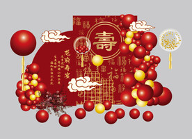 中国风祝寿中国红过寿