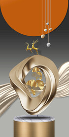 立体飘带几何玄关装饰画