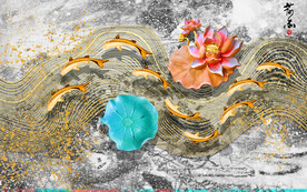 装饰画 中国风 荷花 抽象画