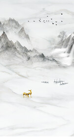 装饰画 水墨山水风景画