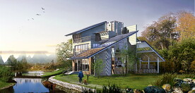 别墅建筑景观后期素材PSD分层