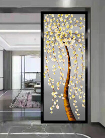 高清分层透明底屏风玻璃打印图