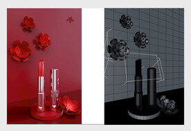 红色口红建模渲染