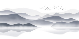 高清分层山水背景墙