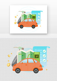 汽车生活主题元素