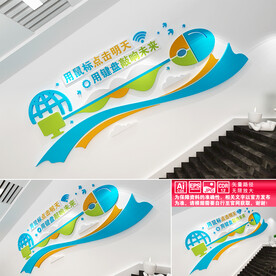 微机室楼道文化墙