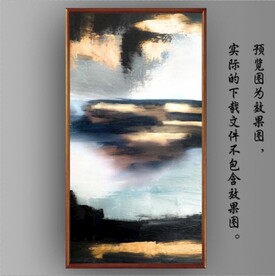 北欧风抽象金色油画玄关装饰画