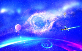 漩涡星系星空背景