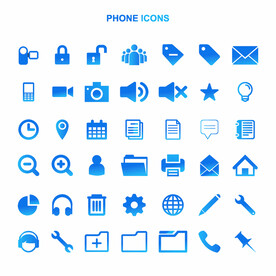 蓝色手机网页相关图标