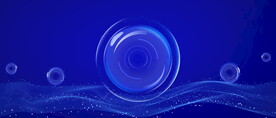 科技公司年会蓝色点线圆背景