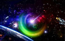 星空流星彩虹梦幻背景