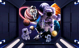 科技星空宇航员背景墙