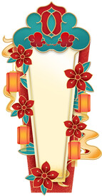 红色新年国潮挂件装饰