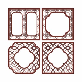 中式矢量雕花花纹