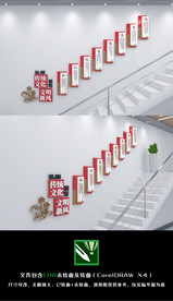 仁义礼智信国学楼梯文化墙