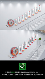 仁义礼智信国学楼梯文化墙