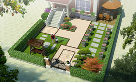 别墅庭院院子设计案例效果图