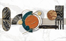 北欧风抽象立体几何电视背景墙