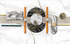 北欧风抽象立体几何电视背景墙