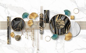 北欧风抽象立体几何电视背景墙