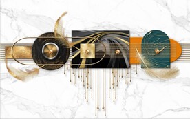 北欧风抽象立体几何电视背景墙