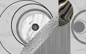 抽象金色几何图案电视背景墙